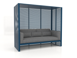 Al Fresco sofa with aluminum frame and high back (Grey blue)