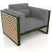 3d model Lounge chair with a high back (Bottle green) - preview