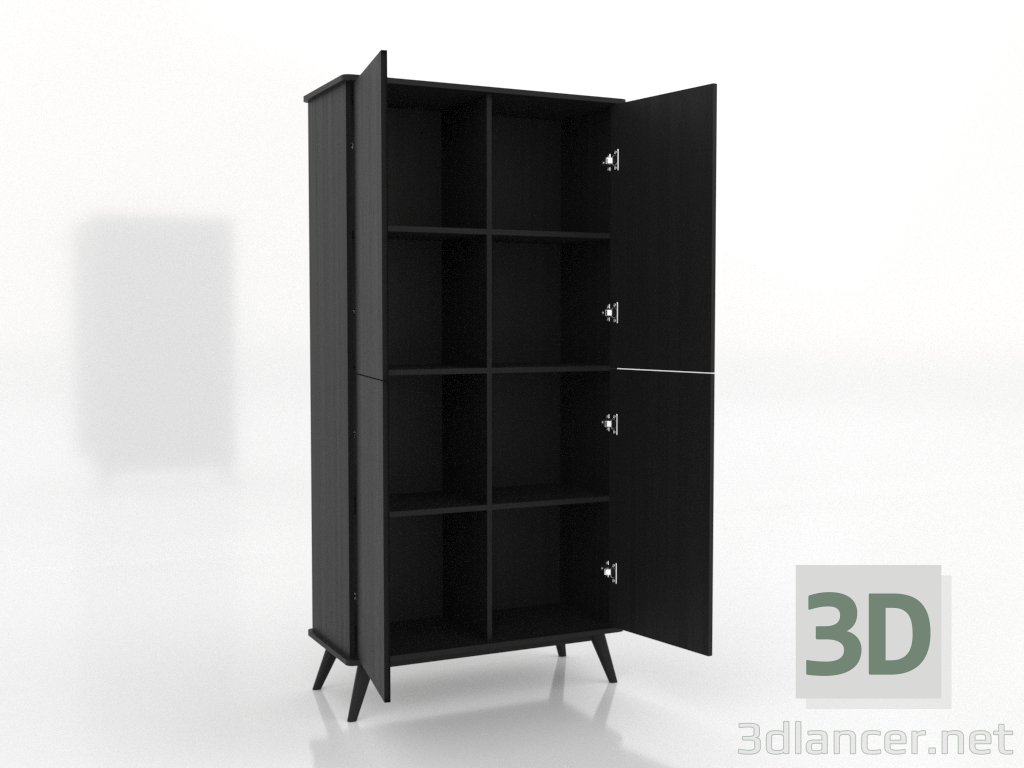 3d model Cabinet 5 1000x450x2000 mm (open, black RAL 9005) - preview 3d model Cabinet 5 1000x450x2000 mm (open, black RAL 9005) - preview