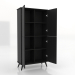 3d model Cabinet 5 1000x450x2000 mm (open, black RAL 9005) - preview