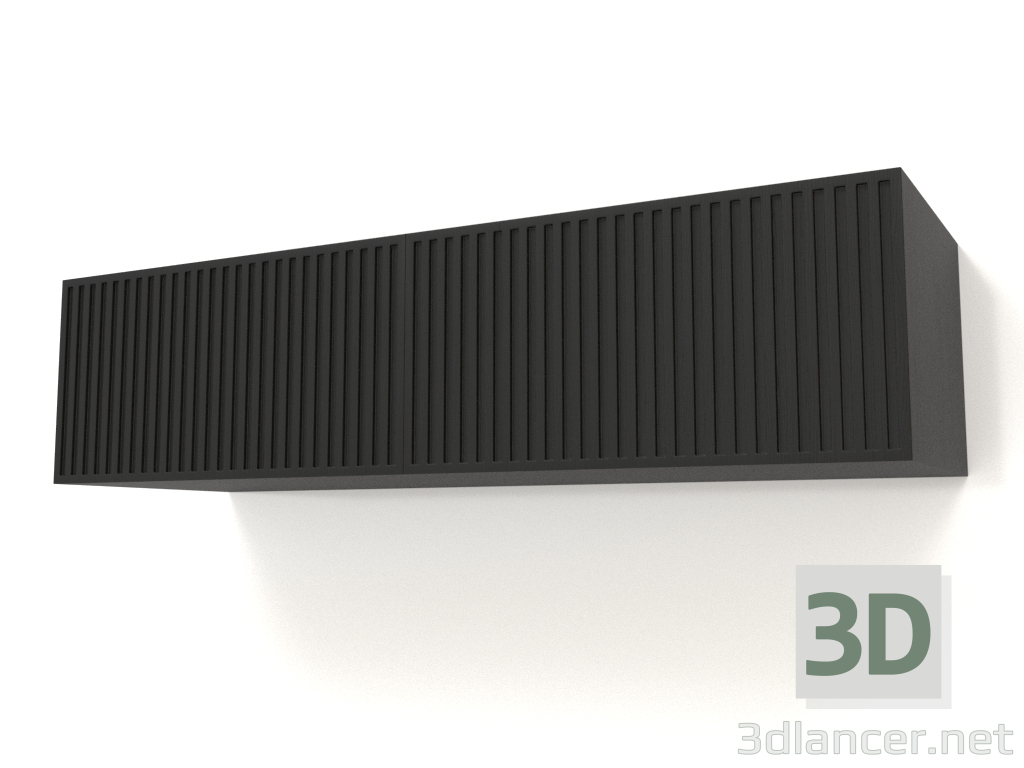 Modelo 3d Prateleira suspensa ST 06 (2 portas onduladas, 1000x315x250, madeira preta) - preview