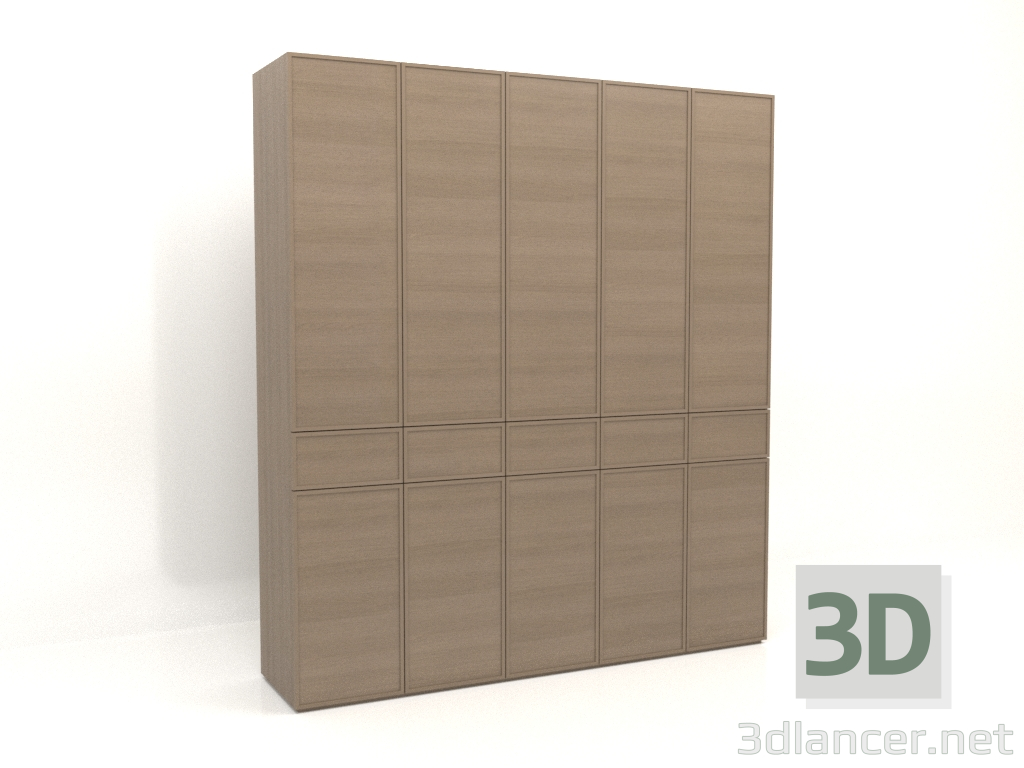3 डी मॉडल अलमारी मेगावाट 03 लकड़ी (2500x580x2800, लकड़ी ग्रे) - पूर्वावलोकन
