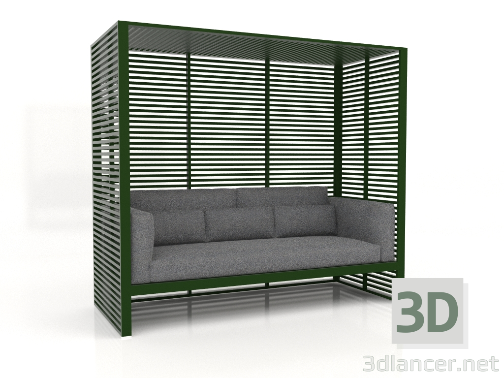 3D modeli Alüminyum çerçeveli ve yüksek sırtlı Al Fresco kanepe (Şişe yeşili) - önizleme