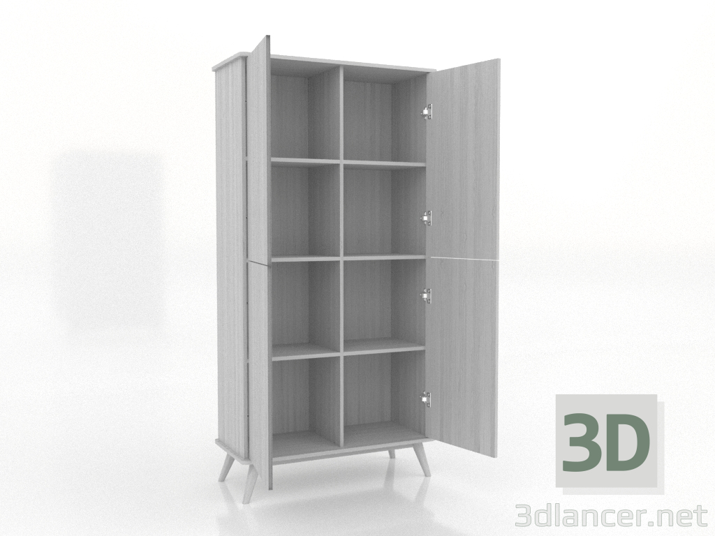 3d модель Шкаф 5 1000х450х2000 мм (открытый, белый RAL 9010) – превью