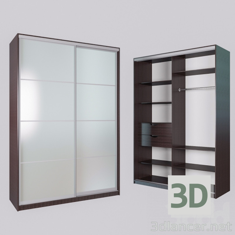 modèle 3D Armoire portes coulissantes - preview