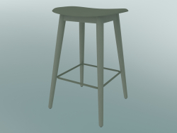Bar stool with Fiber wood base (H 65 cm, Dusty Green)