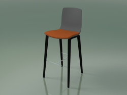 Sedia bar 3999 (4 gambe in legno, polipropilene, con cuscino sul sedile, betulla nera)