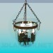 modello 3D Lampada candela in una campana di vetro - anteprima