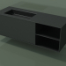 modello 3D Lavabo con cassetto e vano (06UC834S2, Deep Nocturne C38, L 144, P 50, H 48 cm) - anteprima