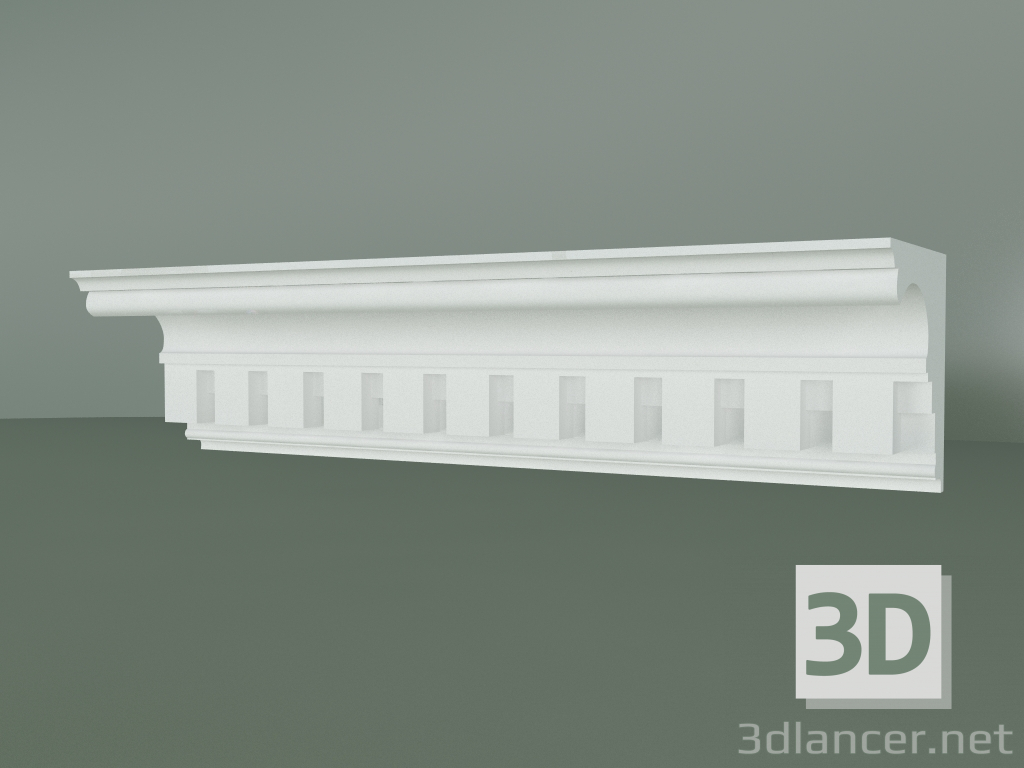 modèle 3D Corniche en plâtre avec ornement KV502 - preview