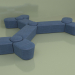 modello 3D Divano-pouf Molecule 11 posti (Velvet) - anteprima
