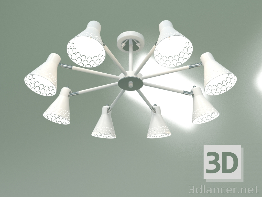 modello 3D Lampadario a soffitto Trina 70100-8 (bianco) - anteprima