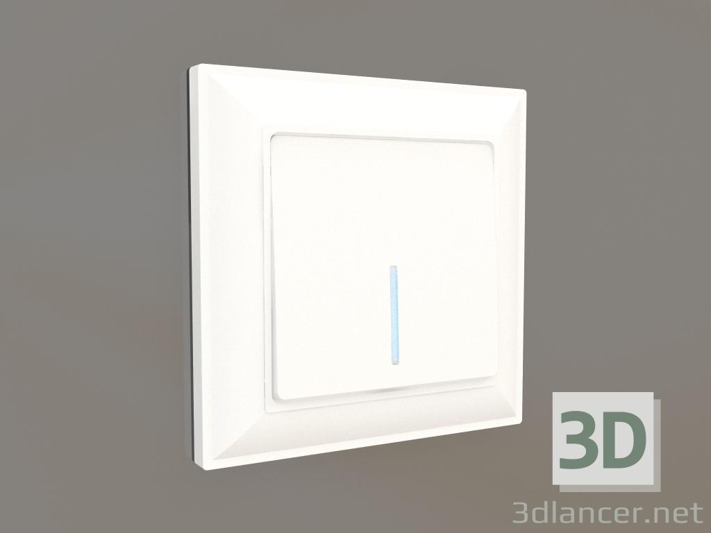 Modelo 3d Interruptor de tecla única com luz de fundo (branco brilhante) - preview