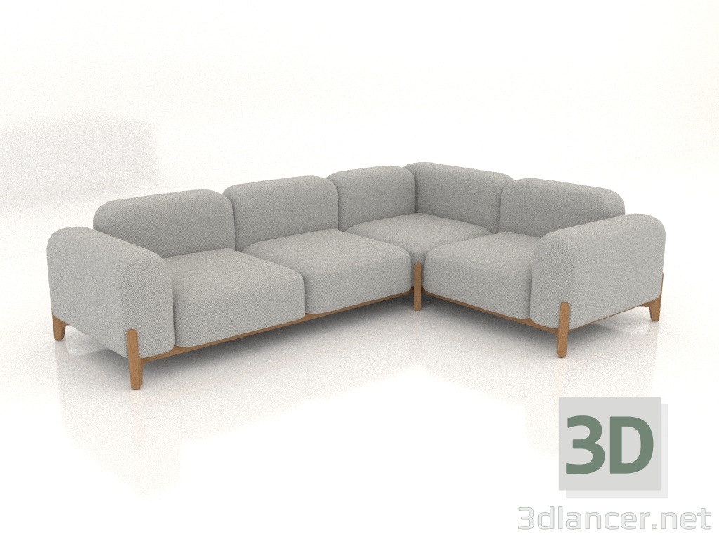 modèle 3D Canapé modulable (composition 28) - preview