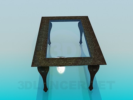 3d model Coffee table with glass surface - preview 3d model Coffee table with glass surface - preview