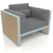 modello 3D Poltrona lounge con schienale alto (grigio blu) - anteprima