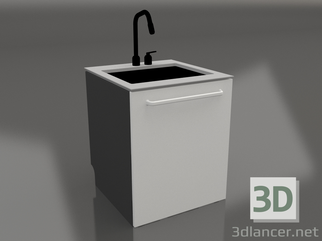 3D Modell Waschbecken 60 cm (grau) - Vorschau