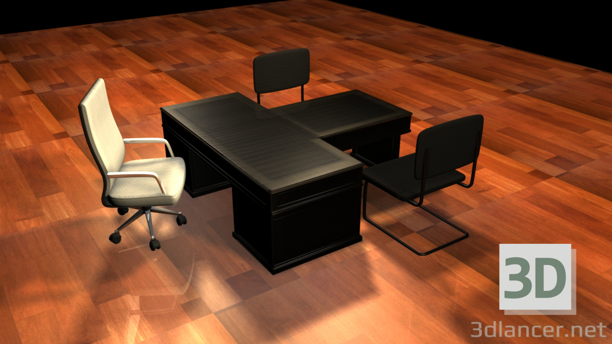 modèle 3D table du directeur - preview