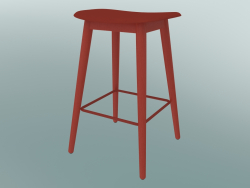 Bar stool with Fiber wood base (H 65 cm, Dusty Red)