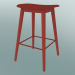 3d model Bar stool with Fiber wood base (H 65 cm, Dusty Red) - preview
