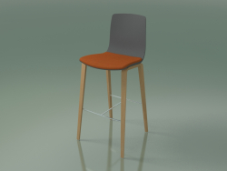 Bar sandalyesi 3999 (4 ahşap ayak, polipropilen, koltukta bir yastık ile, meşe)