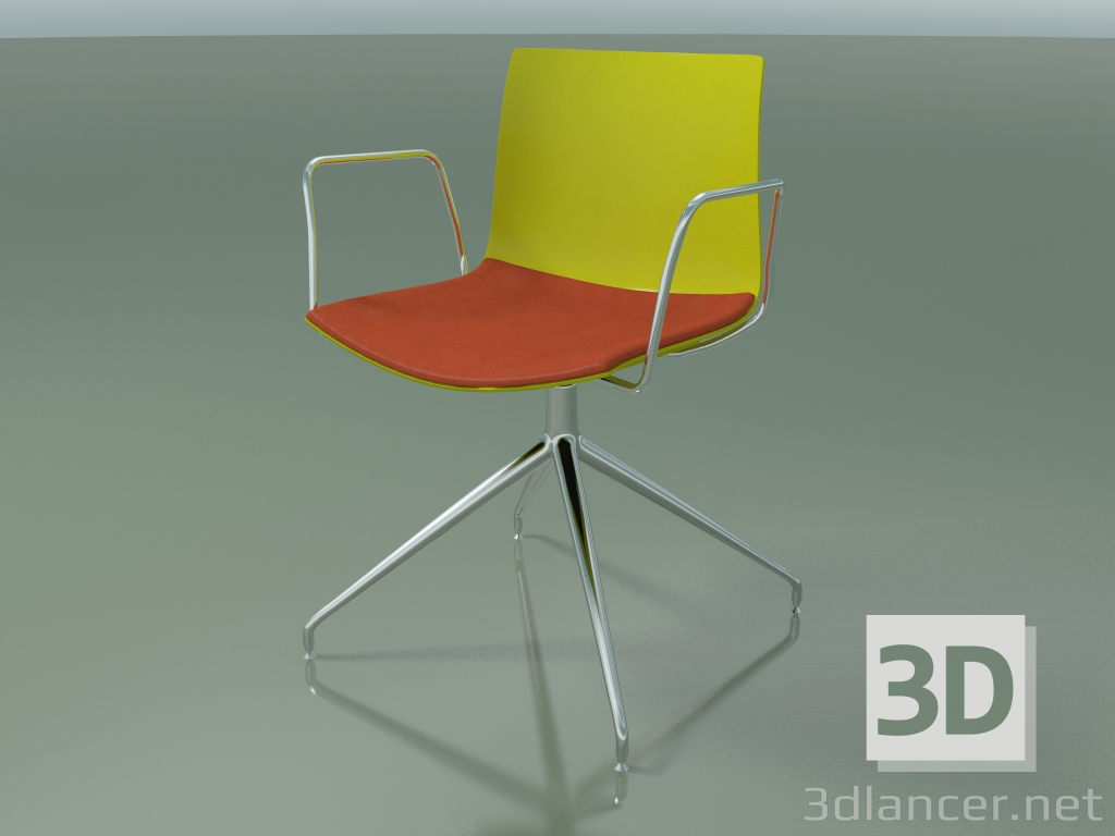 3d model Chair 0279 (swivel, with armrests, with seat cushion, LU1, PO00118) - preview