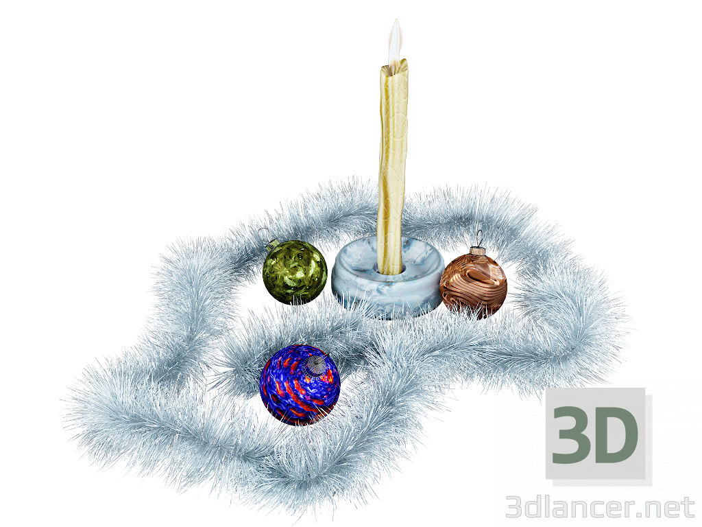 3d model New Year's set - preview