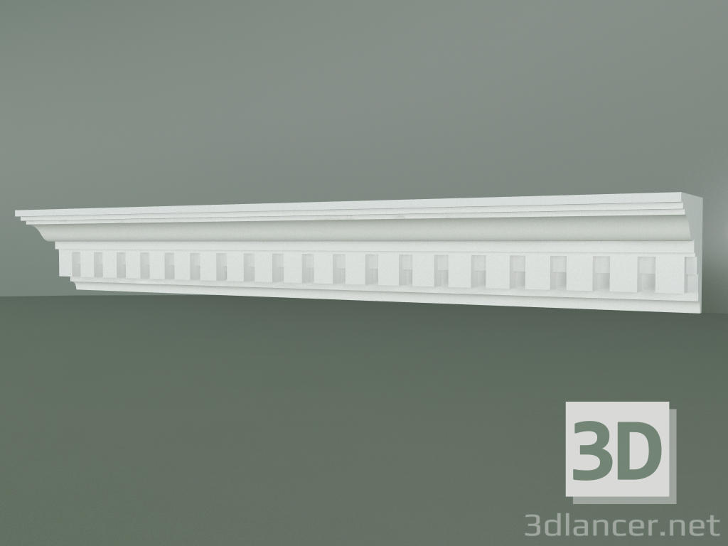 modello 3D Cornicione in gesso con ornamento KV503 - anteprima