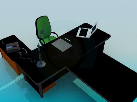 modelo 3D Escritorio del administrador - escuchar modelo 3D Escritorio del administrador - escuchar
