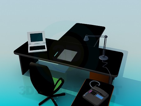 modelo 3D Escritorio del administrador - escuchar modelo 3D Escritorio del administrador - escuchar