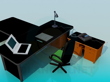 modelo 3D Escritorio del administrador - escuchar modelo 3D Escritorio del administrador - escuchar