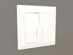 Two-gang switch with backlight (white gloss)
