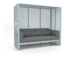 Al Fresco sofa with aluminum frame and high back (Blue gray)