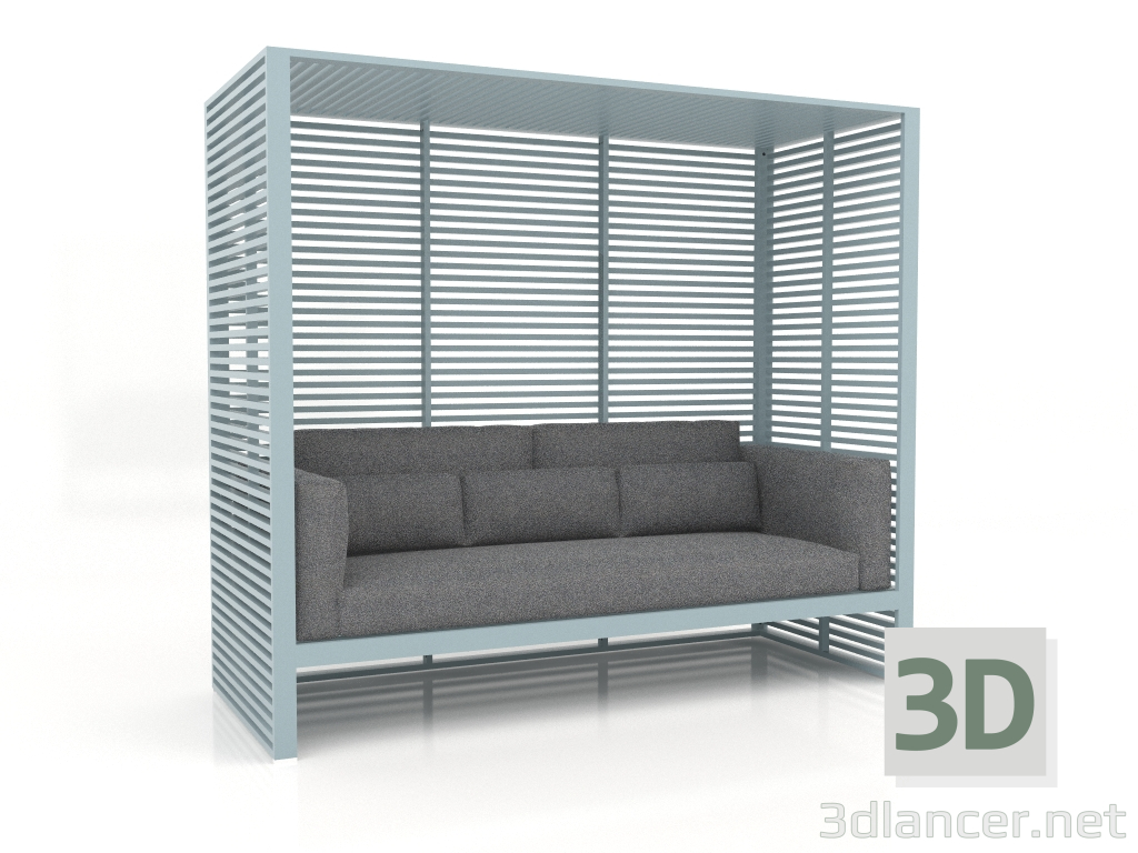 modèle 3D Canapé Al Fresco avec structure en aluminium et dossier haut (Bleu gris) - preview