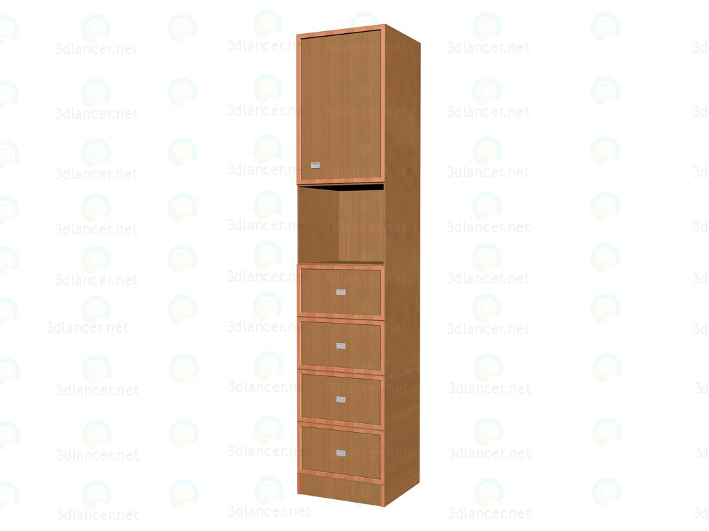 3d model Sección 1 puerta, 4 puertas cajas A224 - vista previa