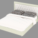 3D modeli Deri döşemeli çift kişilik yatak Pochette - önizleme