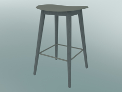 Bar stool with Fiber wood base (H 65 cm, Gray)