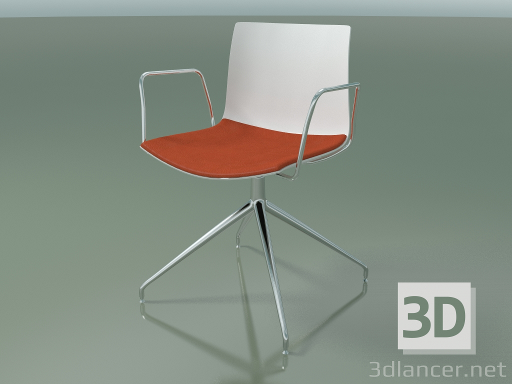 3d model Silla 0279 (giratoria, con reposabrazos, con cojín de asiento, LU1, PO00101) - vista previa