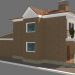 3d модель Загородный дом с гаражом . – превью