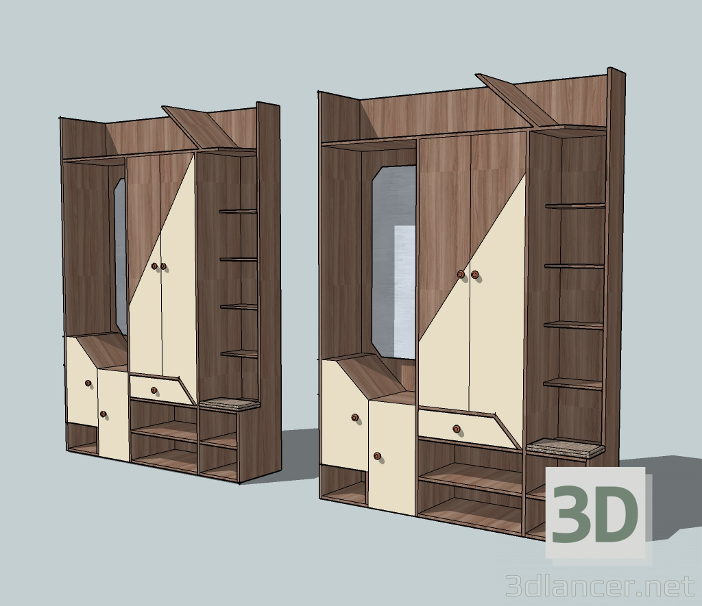 3d model hallway bark - preview