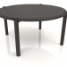 modello 3D Tavolino JT 053 (estremità arrotondata) (P=820x400, legno marrone scuro) - anteprima