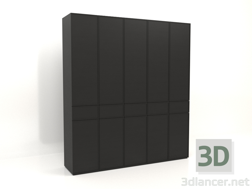 modello 3D Armadio MW 03 legno (2500x580x2800, legno nero) - anteprima