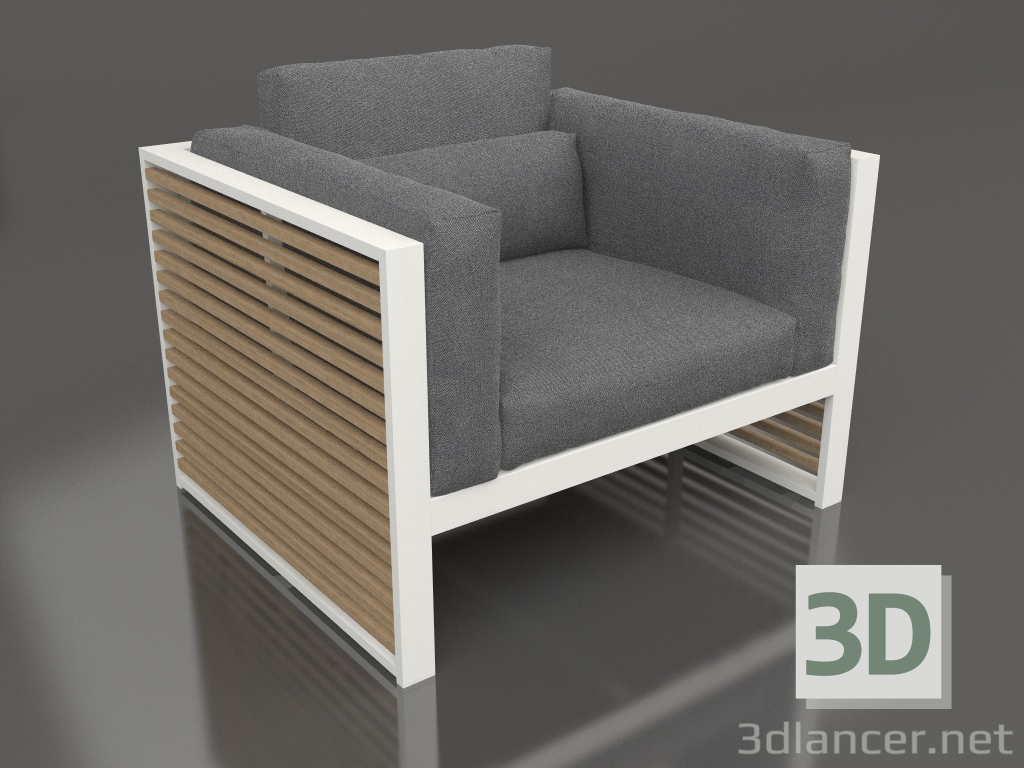 3D Modell Loungesessel mit hoher Rückenlehne (Achatgrau) - Vorschau
