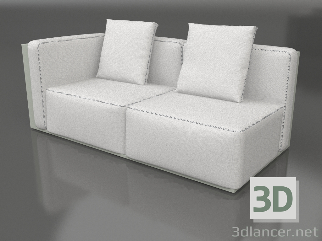 modèle 3D Module canapé, section 1 gauche (Gris ciment) - preview