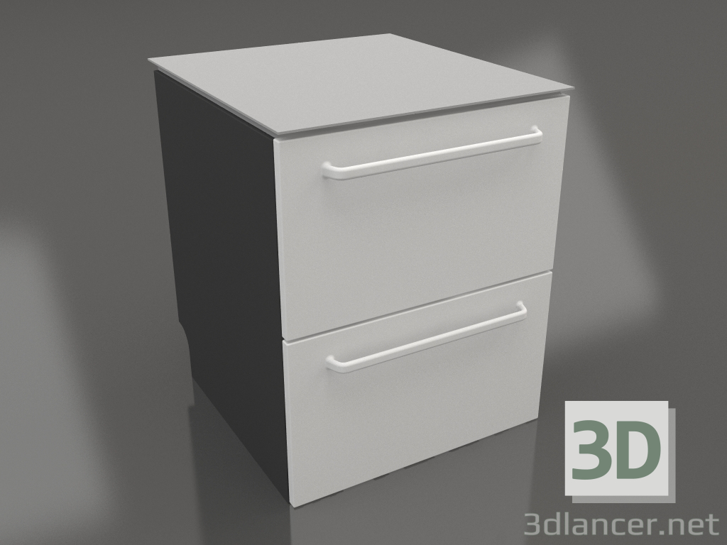 3D modeli Dolap 2 çekmeceli 60 cm (gri) - önizleme