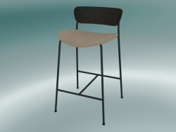 Bar stool Pavilion (AV8, H 85cm, 48х50cm, Walnut, Leather - Silk Аniline)