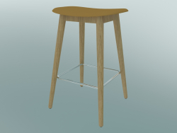 Bar stool with Fiber wood base (H 65 cm, Oak, Ocher)