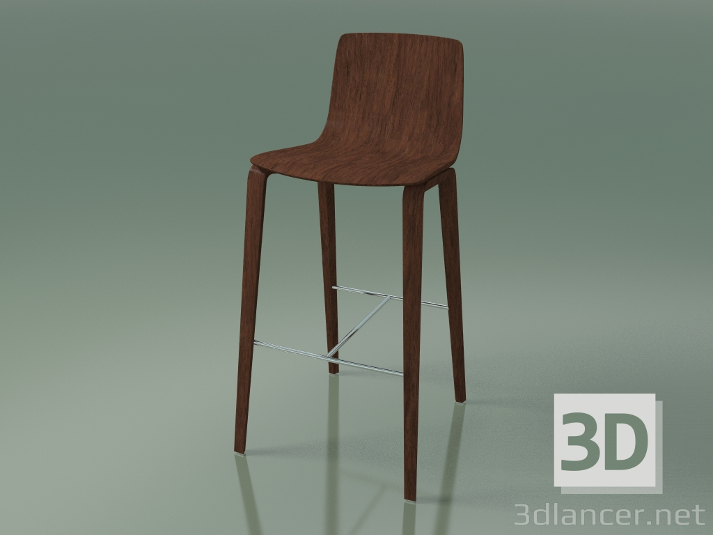modèle 3D Chaise de bar 5903 (4 pieds en bois, noyer) - preview