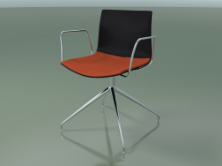 Chair 0279 (swivel, with armrests, with seat cushion, LU1, PO00109)