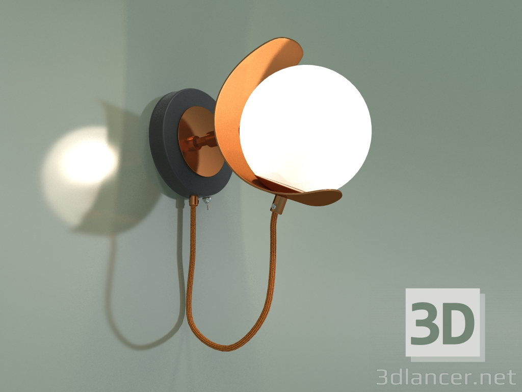 modello 3D Lampada da parete Amato 70110-1 (nero) - anteprima